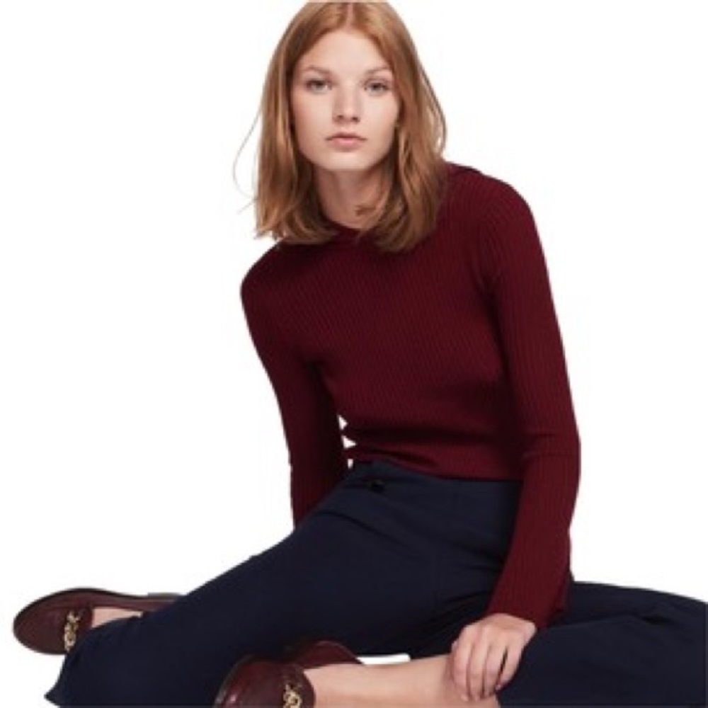 Sandro Sweater in Wine Color (1)